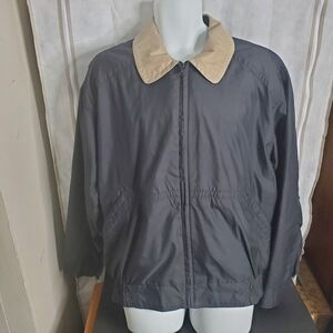 Aberdeen Collection Mens Size XL Blouson Jacket Black Coat Beige Collar …